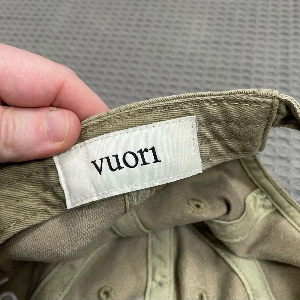 Vuori Hat Unisex One Size Baseball‎ Strap Cap Spellout Logo Neutral Earthy